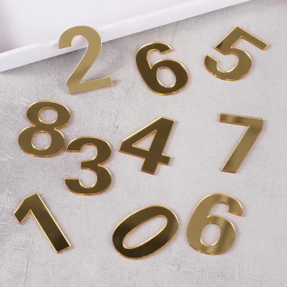 Self-adhesive Acrylic Door Numeral Plaque House Drawer Sign Door Label Door Plate Number Gate Digits Hotel Home Sticker Address