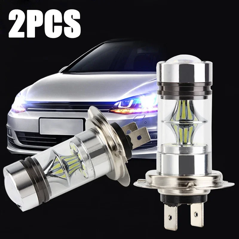 

Universal H4 H7 Car Fog Lights Daytime Running Driving Lamp 100W Auto Super Bright LED Headlight High Low Beam Bulbs Accessories