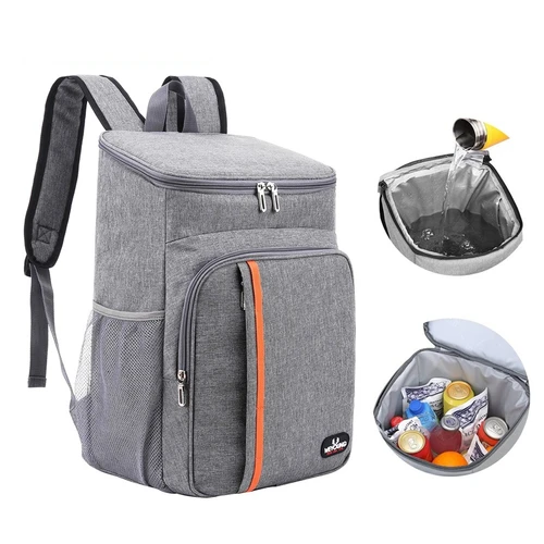 Imagen 2 del producto Bolsa de almuerzo térmica portátil de 18L, caja de comida duradera, refrigerador impermeable, funda con aislamiento de hielo, barbacoa, Camping, Oxford, mochilas para cena, Icebox