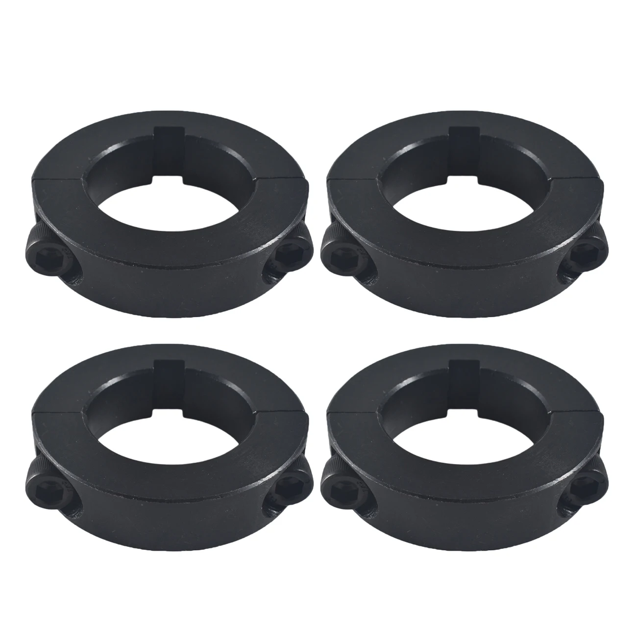 

4Pcs 1/4" Black Lock Collar Split Clamp Axle Bearing Aluminum Sprocket Hub Locks Go Kart