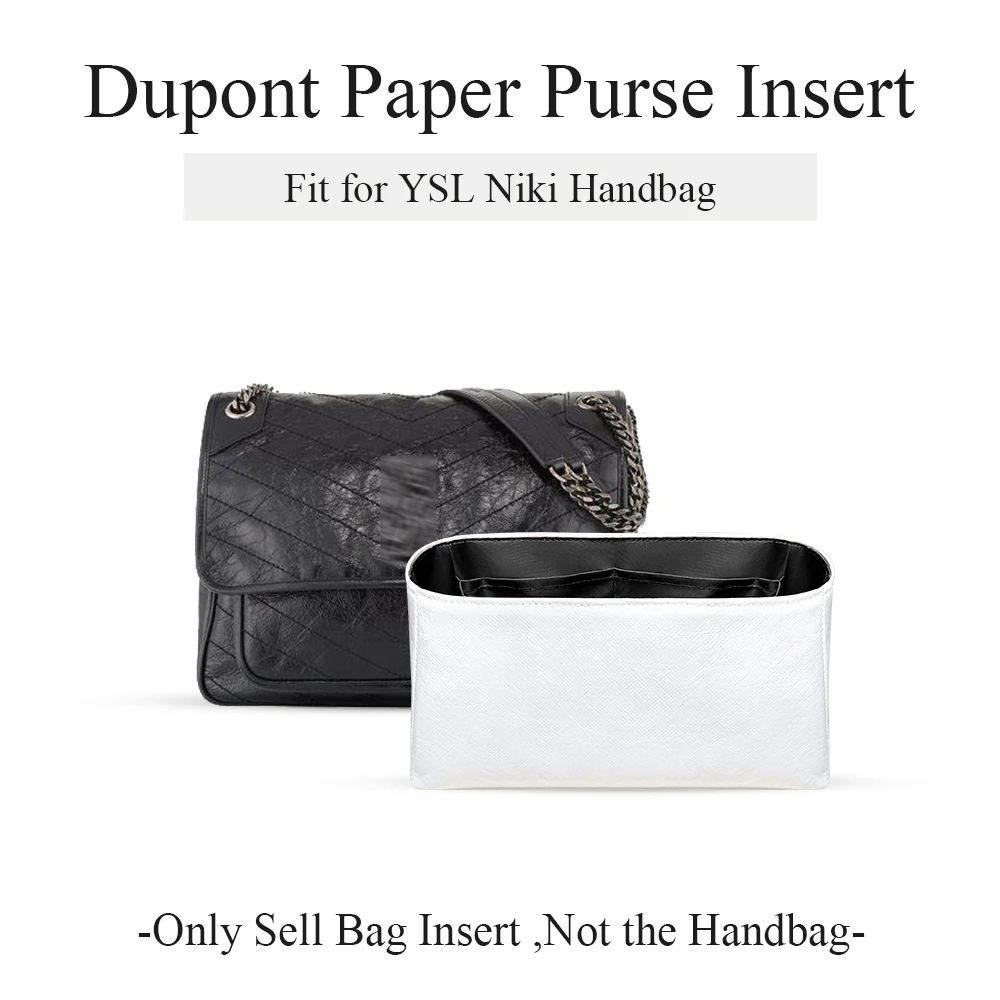 Dupont กระดาษกระเป๋า Organizer ใส่ Fit สําหรับ YSL Niki กระเป๋าถือแต่งหน้าภายในกระเป๋าด้านในกระเป๋าเก็บน้ําหนักเบากระเป๋า Inert