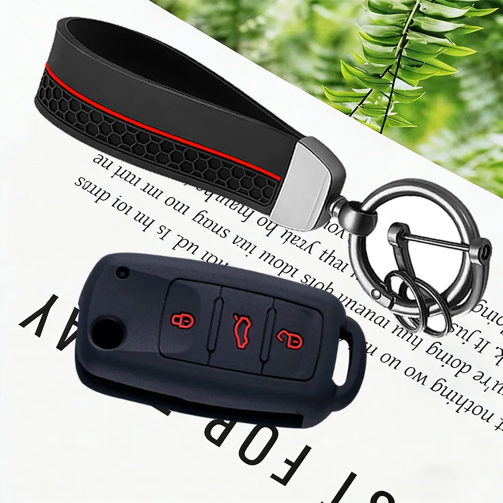 Llavero premium para coche, funda de silicona para llave de coche, para Volkswagen Polo Passat B5 Golf MK5 MK6 Eos Bora Beetle TSI