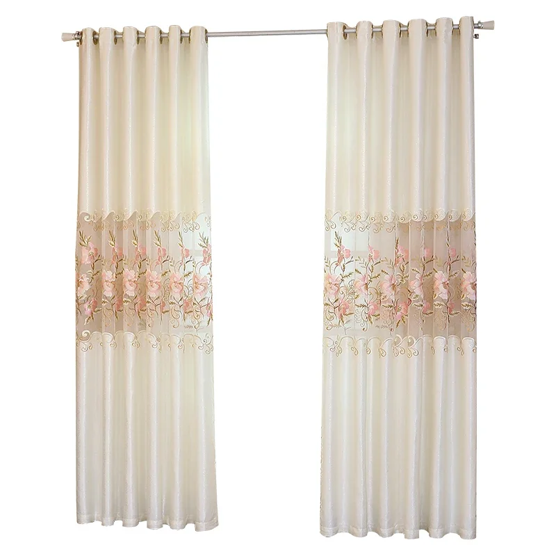 

Customization High-end Chenille Jacquard Curtain Hollow Embroidery Simple European Blackout Villa Bedroom Living Room Curtain