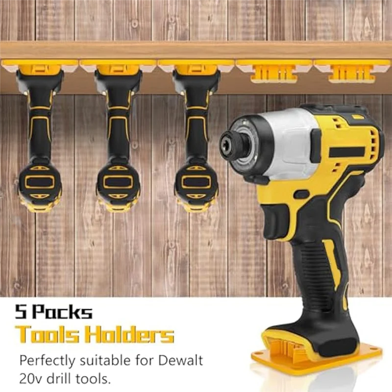 ABJY-حامل البطارية أداة حامل، 5 قطعة حامل البطارية جدار جبل للبطارية، 5 قطعة حامل الأدوات جدار جبل لأداة Du