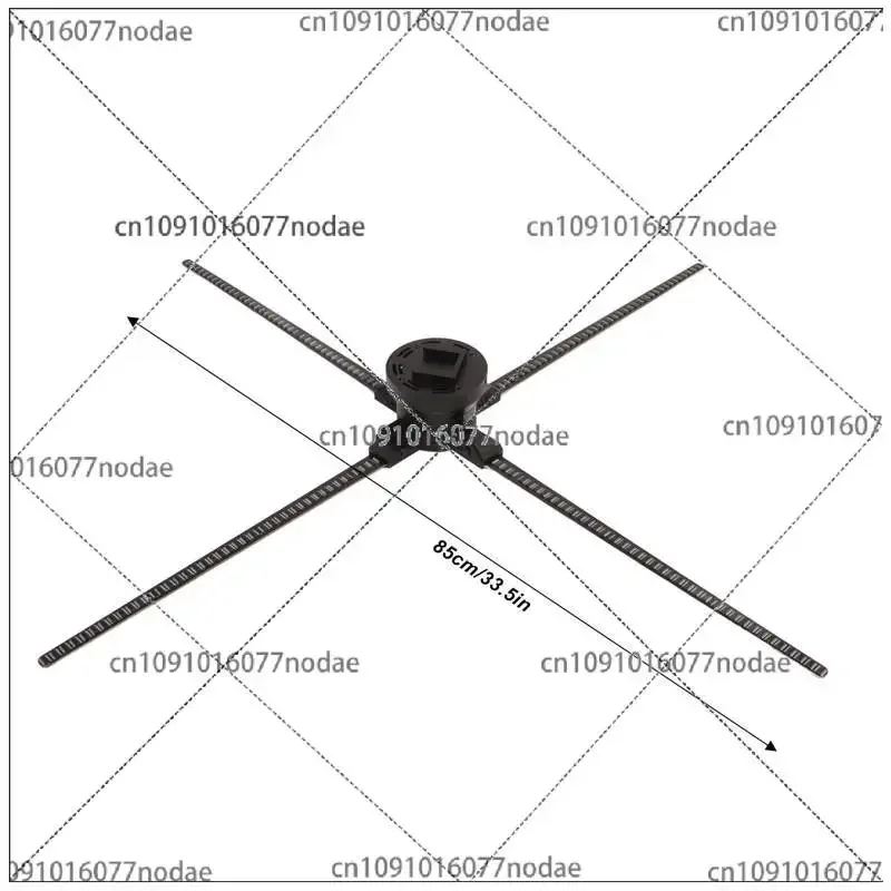 F85 3D Holographic Advertising Machine 1600P 4 Leaf 1024 LED Beads 85cm Diameter Holographic LED Fan Projector