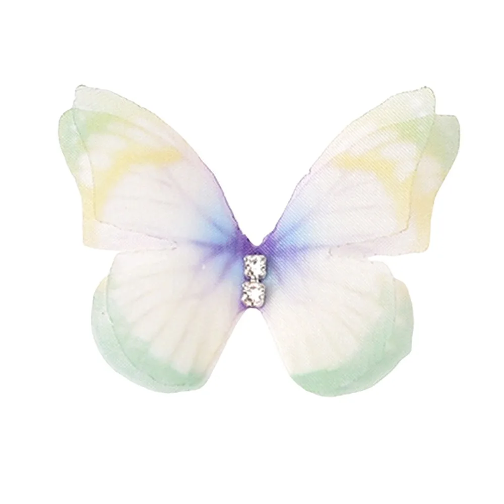 

3D Organza Fabric Appliques Double-layer Handmade Simulation Mesh Patch Gradient Color Chiffon Embroidered Patches