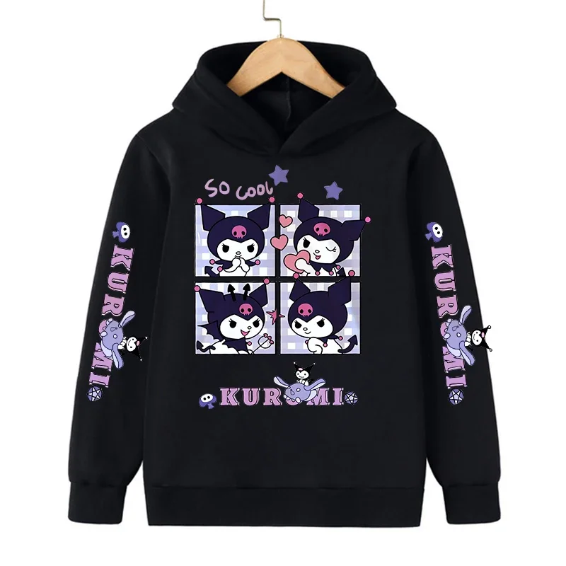 

kids Streetwear kuromi Children's Hoodie Cute Sanrio Children Sweatshirt Manga Clothes Kid Girl Boy Top Hoody