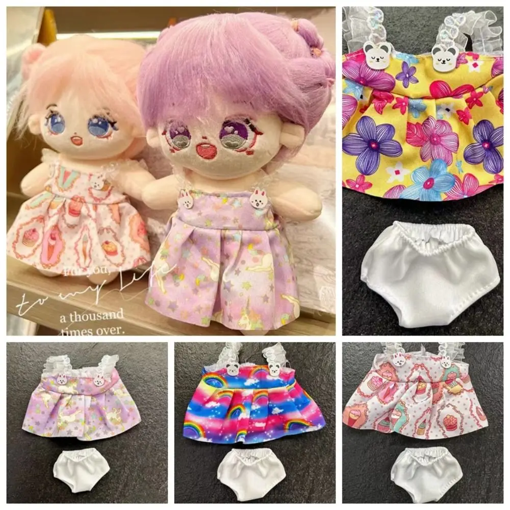 Slip Dress 20cm Cotton Doll Dress Flower Bear Cotton Doll Clothes Sweet Mimi Plush Toy Clothes 20cm Cotton Doll