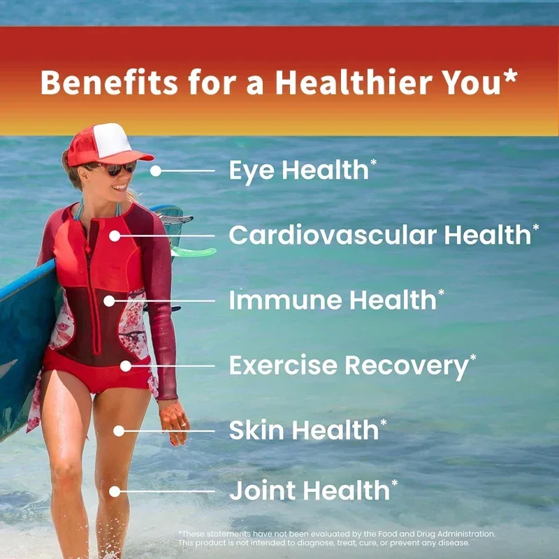 Astaxanthin - Antioxidant, Supports Eye, Joint, Skin and Heart Health, Boosts Metabolism