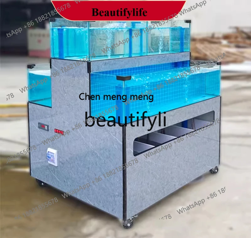 Mobile Seafood Pool Commercial Refrigeration Machine Integrated Seafood Fish Tank Commercial Aquatic Fish Tank Shellfish Pool