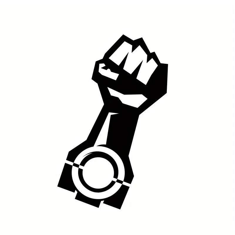 สติกเกอร์ติดรถยนต์รูปนิ้วกำปั้นสีดำขาว 1 ชิ้น กันน้ำ ติดแน่น ตกแต่งรถยนต์