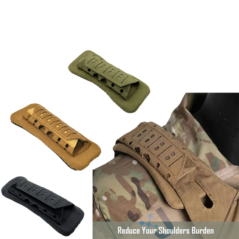 Hunting Vest Accessory Tactical Shoulder Pad Strap Vest Comfort Cushion Laser Cutting Pad Nylon Mesh Protect Pads Molle