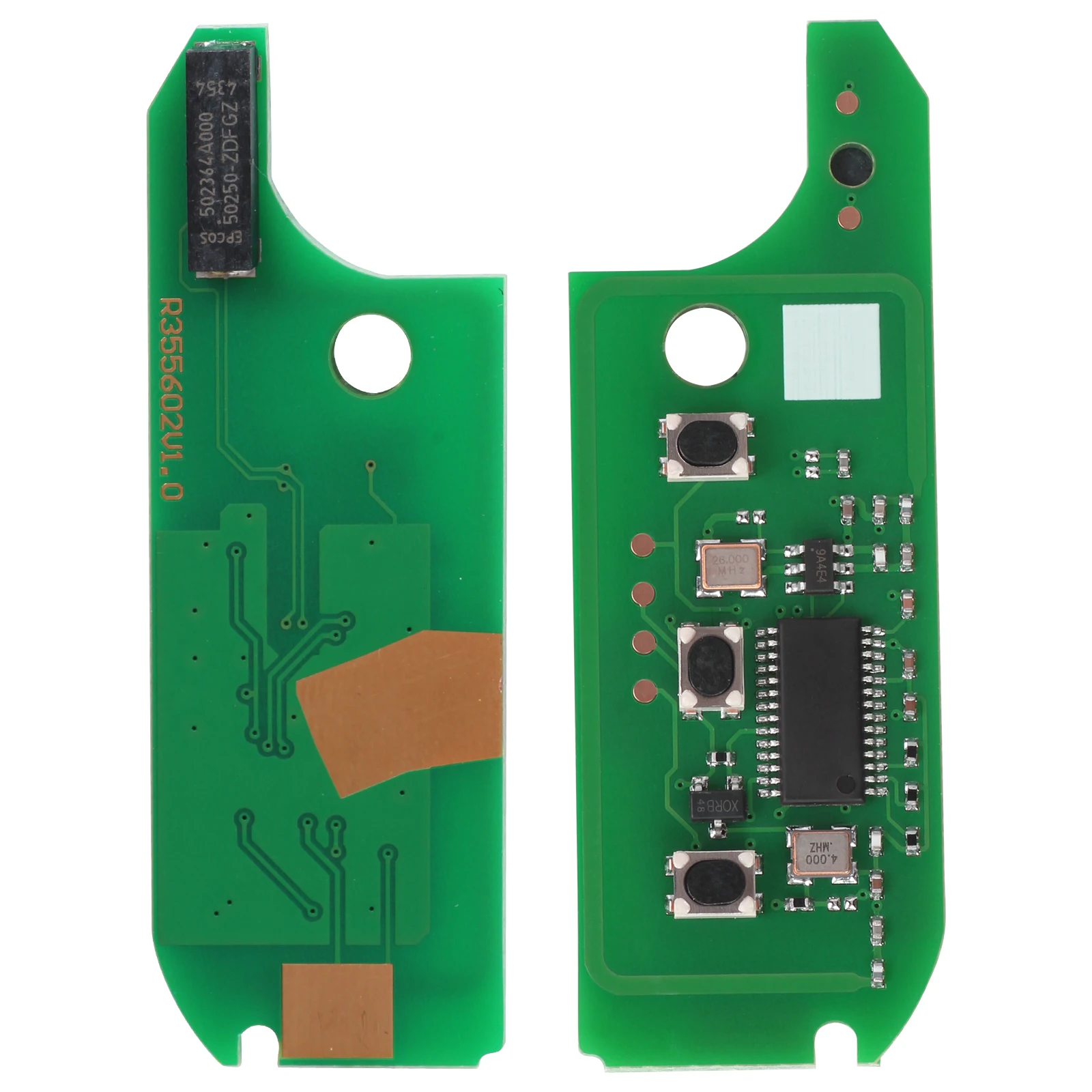 KEYECU 433MHz 4A puce Fob clé à distance rabattable 3 boutons pour Fiat STRADA MOBI UNO FIORINO E MAIS