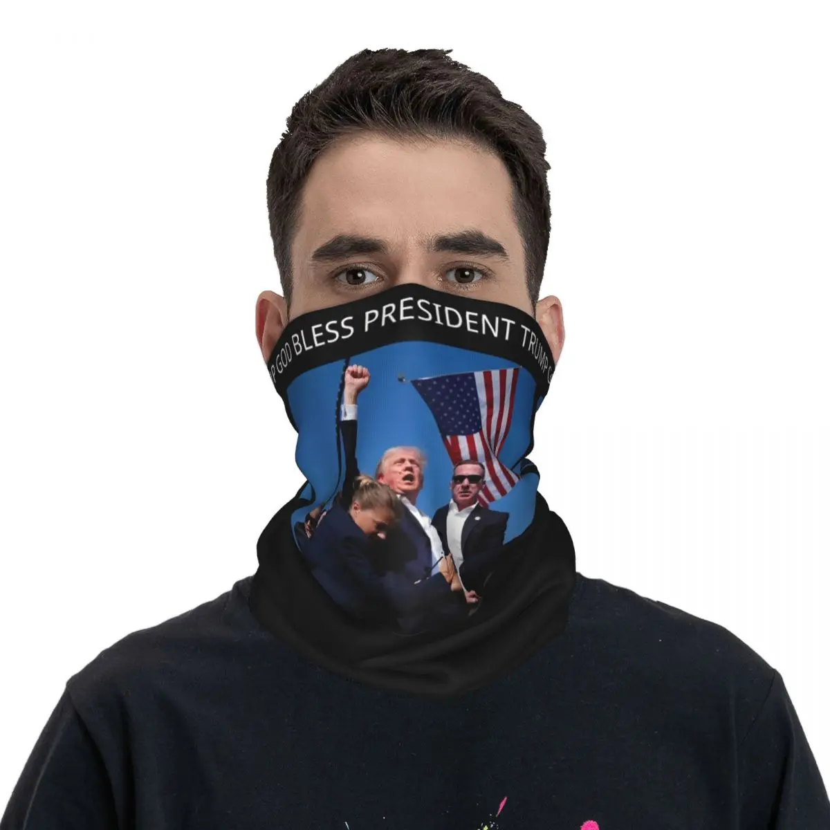 President Trump Trending Balaclava Outdoor Sports Tactical Mask Couple Vintage Windproof Bicycle Mask Neck Warmer Scarf Bandan