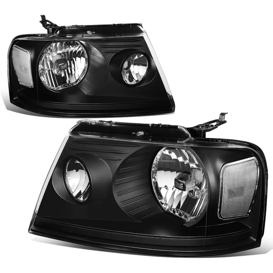 

Галогенная модель, заводской стиль, фары в сборе для F150 и Lincoln Mark LT 20042008, двухсторонняя установка, черный корпус с