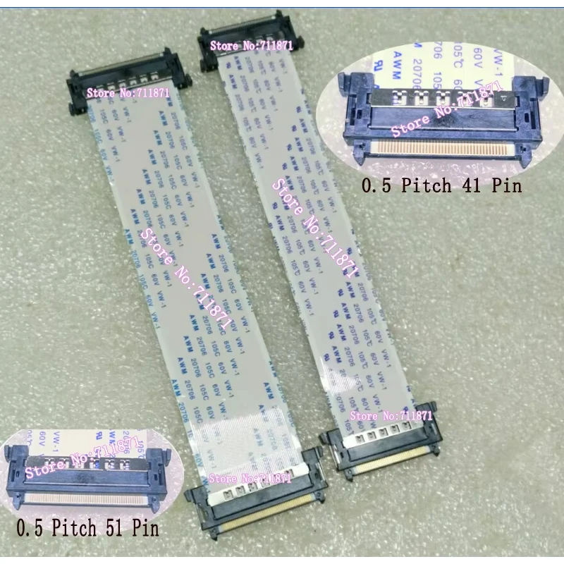 150mm type A 0.5 Pitch 41P 51Pin UltraHD TV Screen Cable Line 41Pin 51P Ultra HDTV Flexible Flat Cable 4K HDTV Screen Line Cable