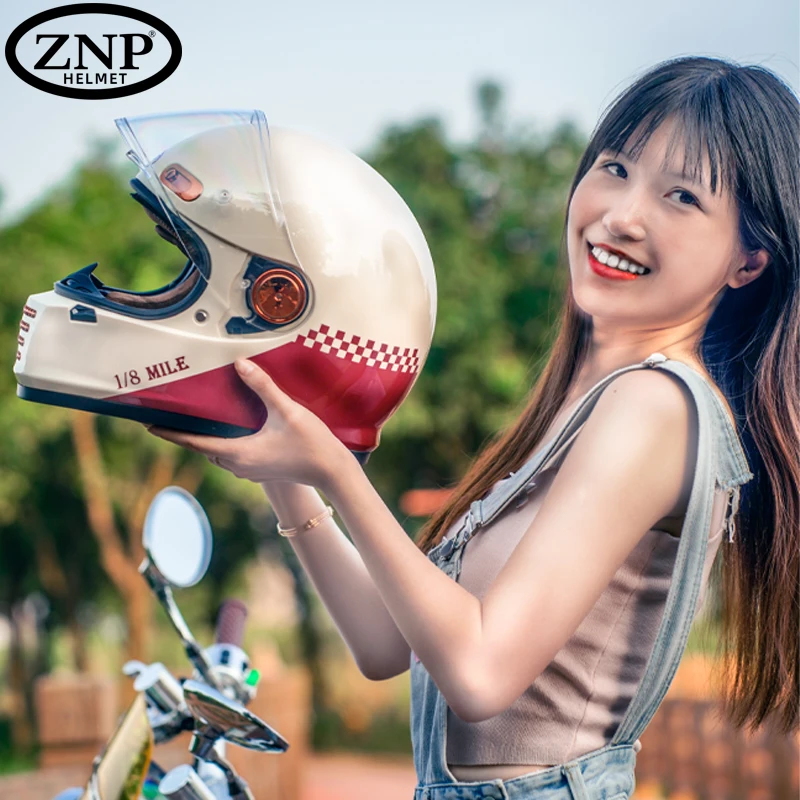 Motorcycle helmet retro cruise locomotive double mirror full helmet warm men's and women's winter helmet dot