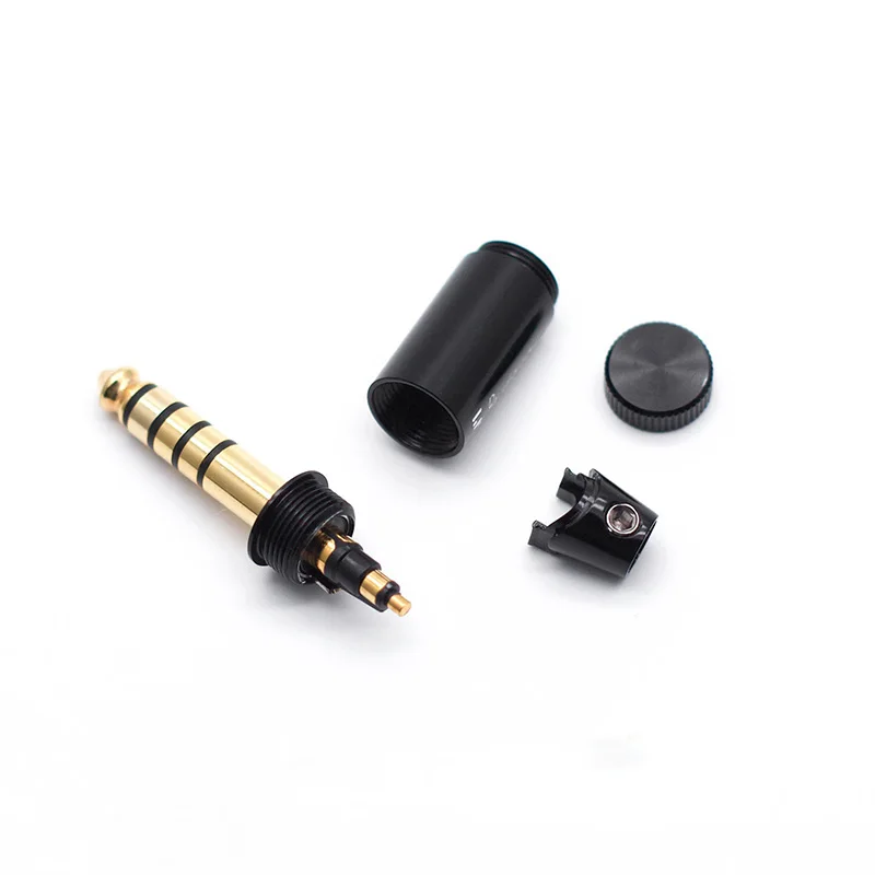 Pentaconn 4.4 Balanced Headphone Plug DIY Black Brick/Gold Brick 4.4mm Brass OFC Oxygen-Free Copper Elbow Straight Plug Welding