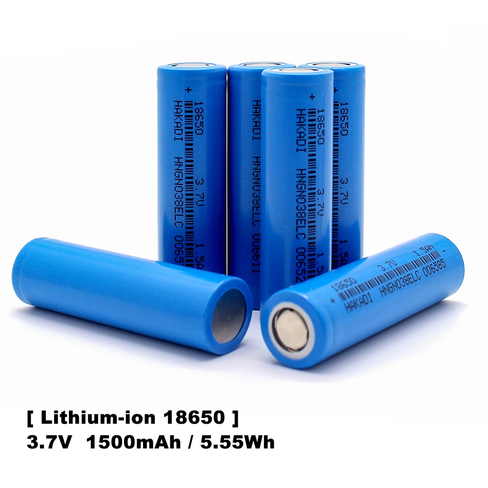 HAKADI 18650 3.7V 1500mah 15C High Rate Discharge Rechargeable Lithium-ion Battery Cell For Electric Drill  LED Kid Toys