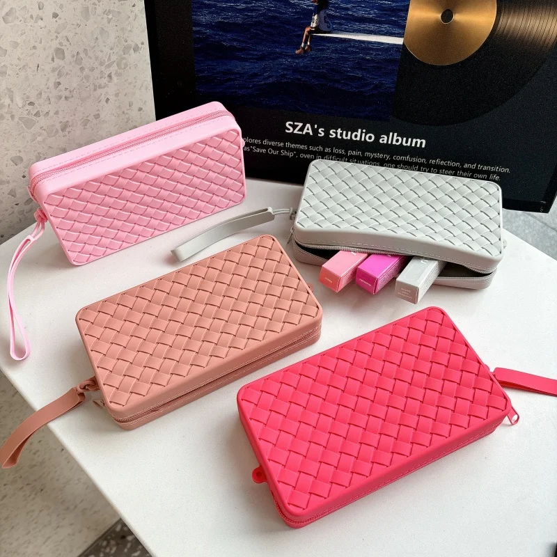 

Роскошный плетеный чехол для телефона, сумка для хранения для iPhone, Samsung, Xiaomi, сумка-кошелек, мягкий силиконовый чехол