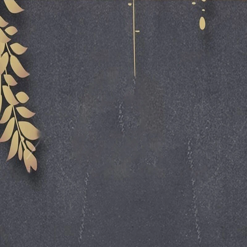 Papel Pintado Golden Willow Leaf Branch Lines decoration paintings for walls in rolls Mural Fabric Pattern Grand Wall Decor