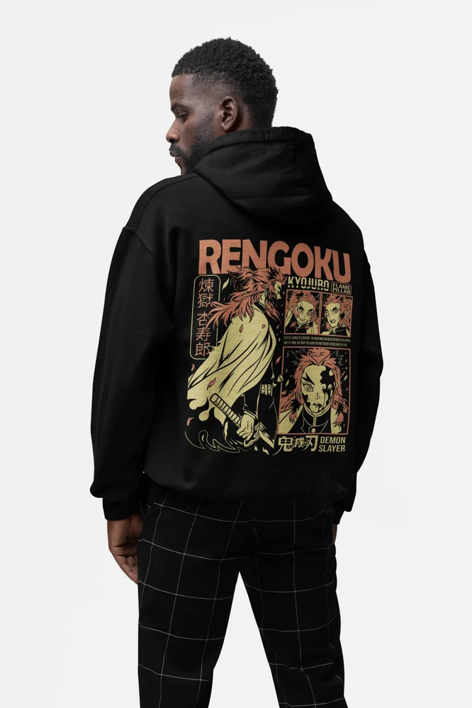 Kyojuro Rengoku Hoodie Slayer Demon Vintage Anime Manga Horror Hoodie All Size