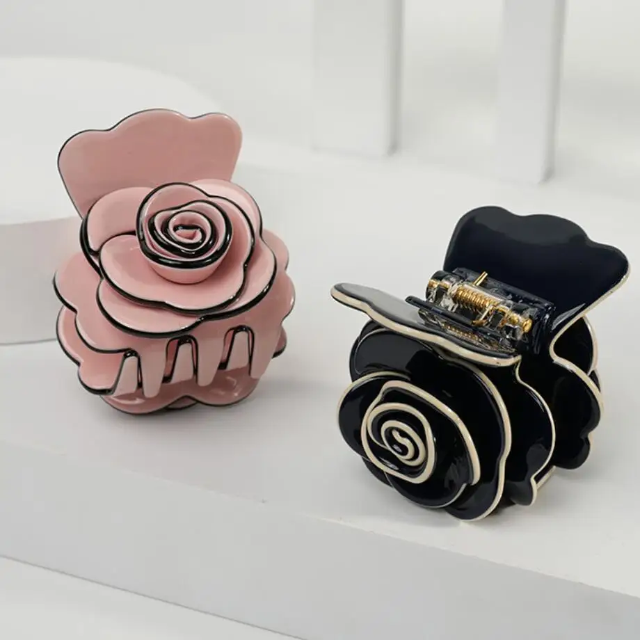 Luxury Handmade Hair Claw Clip for Women Girls Charms Flower Hair Accessory Ornament Jewelry, Tiara for Office Career Christmas