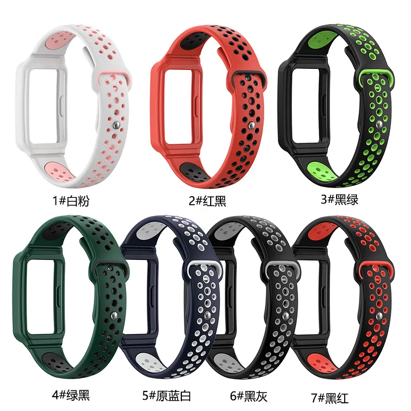 Silicone Watchband For Huawei Smart band 8 Strap with Case Bracelet For HUAWEI Band 8 breathable Sport Wrist Smart Watches belt