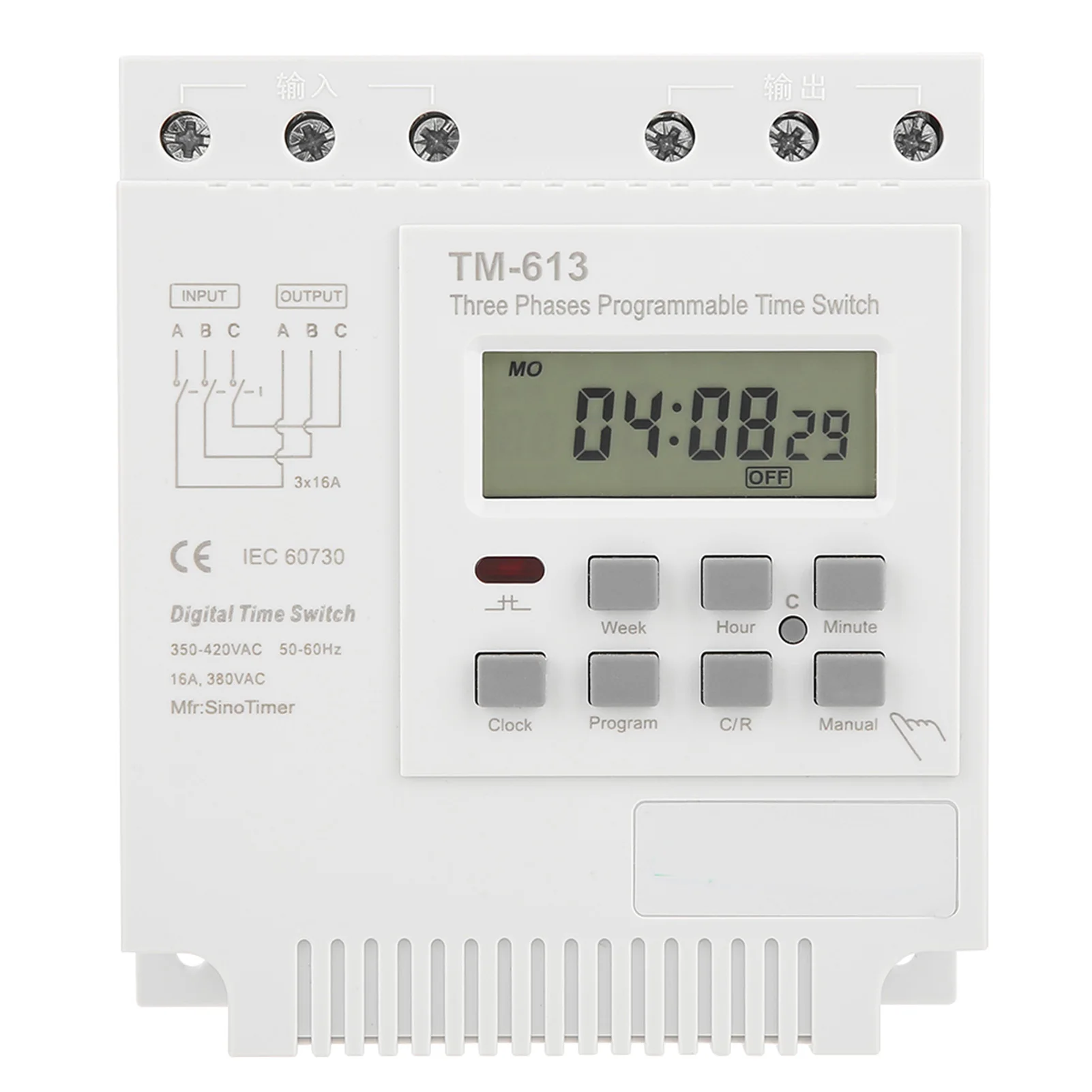 380V Smart Digital Weekly Programmable Control Power Timer Switch TM-613 Three Phases Time Relay