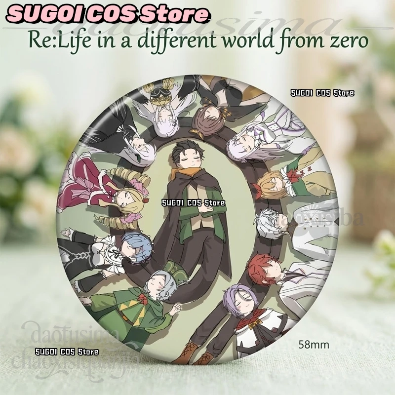 921All Subarruu Natsuki Couple Anime Re Zero Humor Funny Cute Brooch Cartoon Role Playing Lapel Pins Badge Bag Jewelry Accessory