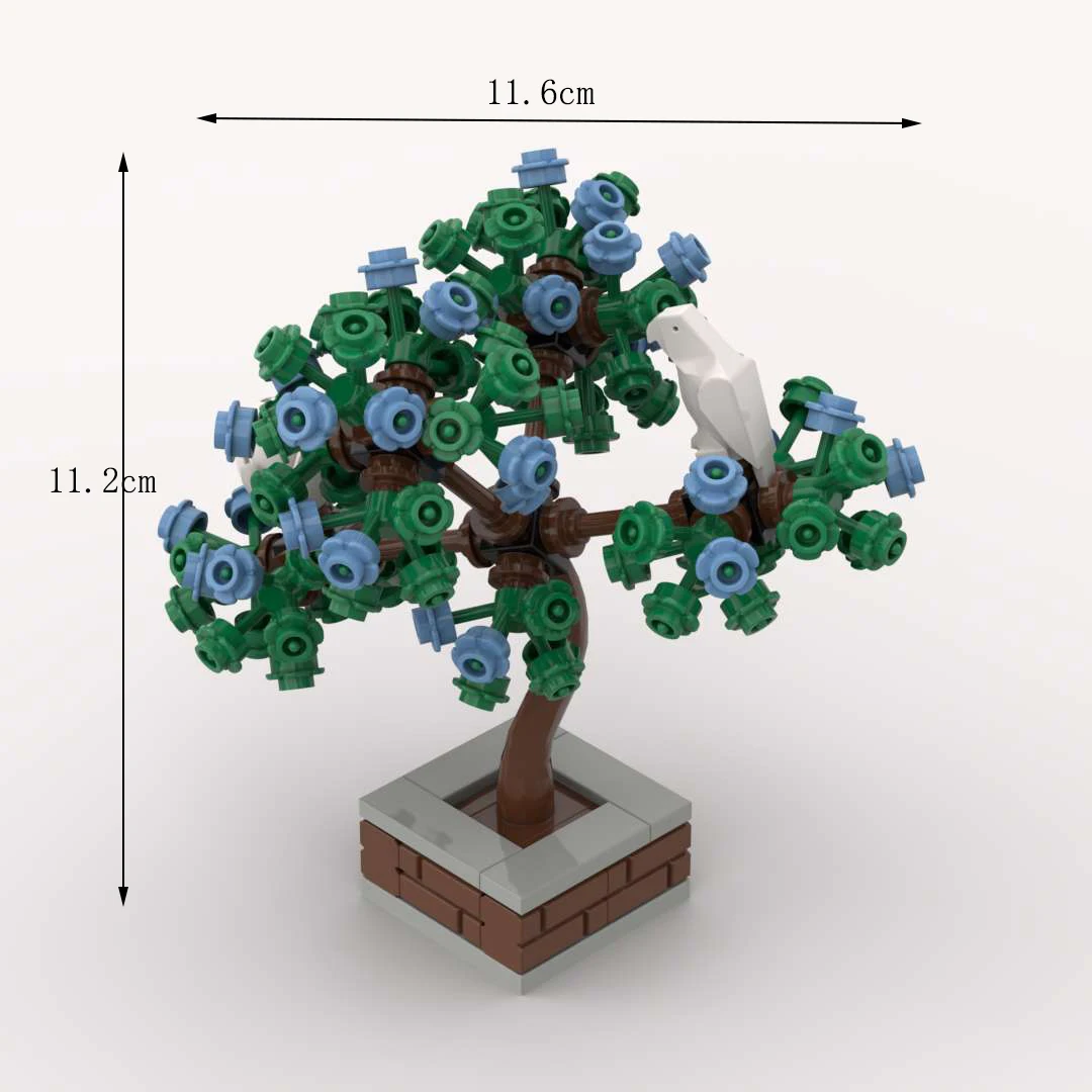 MOC Bausteinmodelle Städtische Grünflächen Kreativer Großer Baum DIY Straßendekorationen Kleine Bäume an Straßen Geschenk für Baumeister – Detail 8