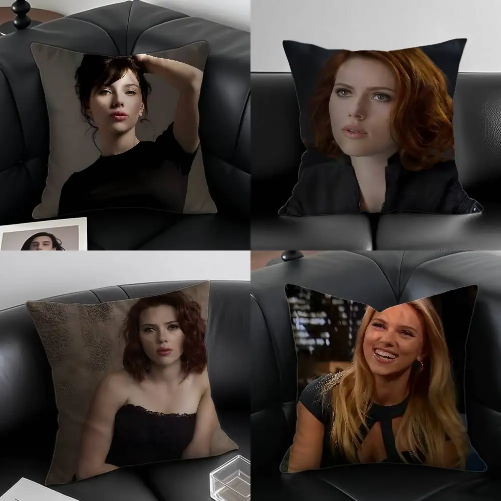 S-Scarlett J-Johansson المغني كيس وسادة مكافحة الغبار المخدة غير مرئية سستة حريري قصير أفخم غطاء وسادة أريكة