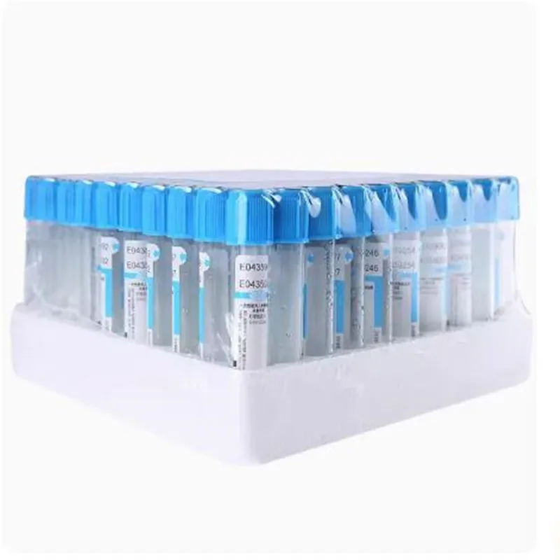 100PCS Blood anticoagulation tube 2ml 5ml10ml lemon/sodium citrate 1:9 one-time negative pressure vacuum blood vessel blue cap