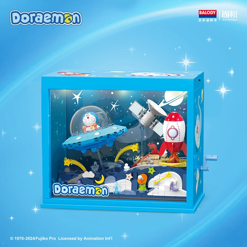 Klocki Doraemon Ramka na Zdjęcia Model Ozdobny Małe Elementy Architektura Zabawka do Składania dla Dzieci Prezent na Święta