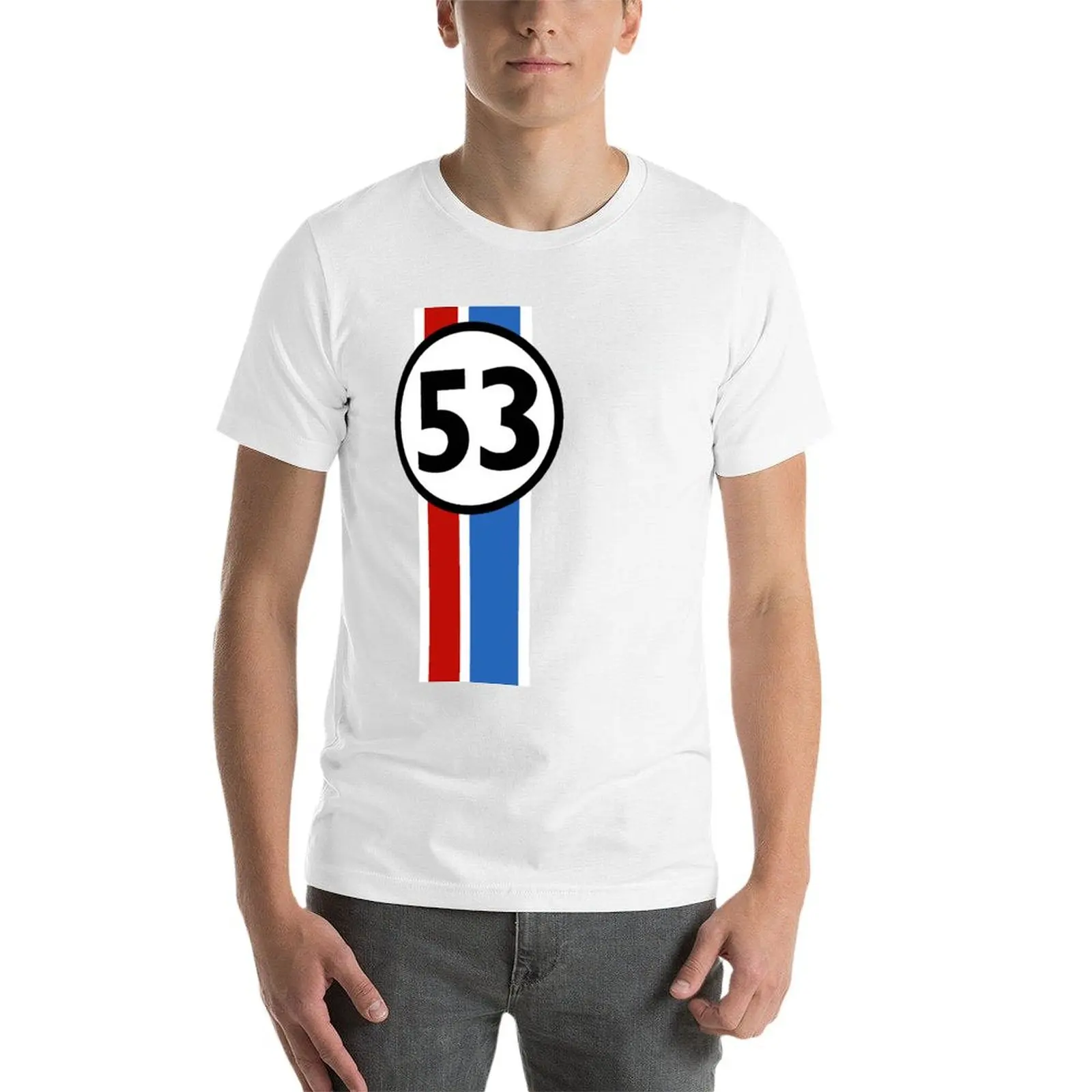 Herbie 53 T-Shirt Basic Solid Color Short Sleeve Cotton Top