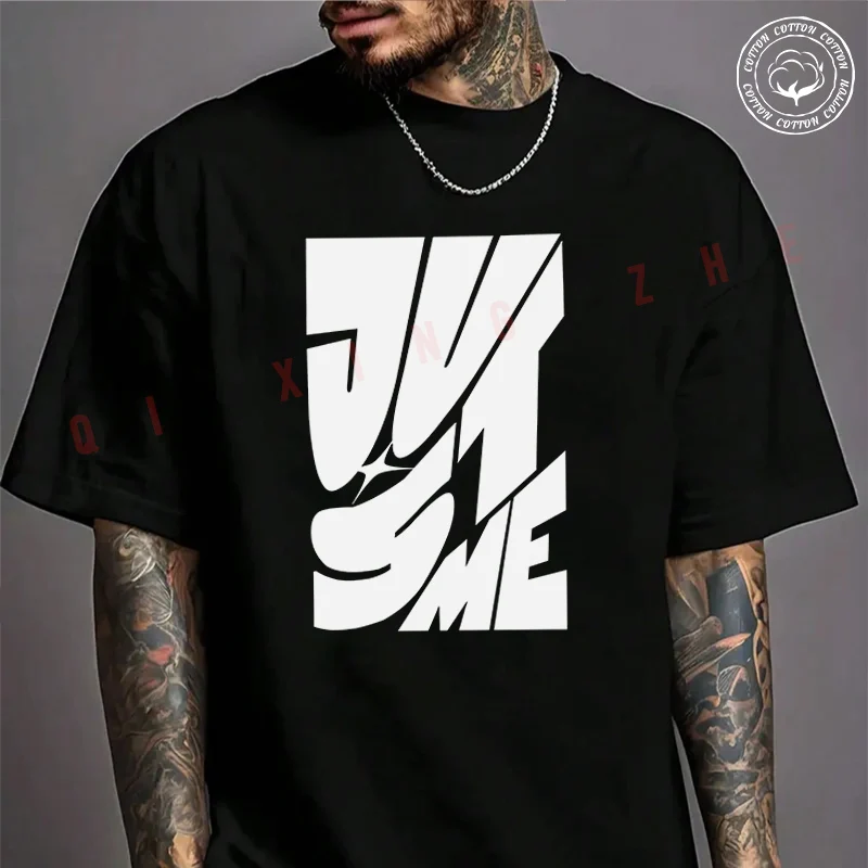 

Moto Men's T-shirt Just Me Creative Design Cotton T Shirt Short Sleeve Exquisite Design Essential Top Tees