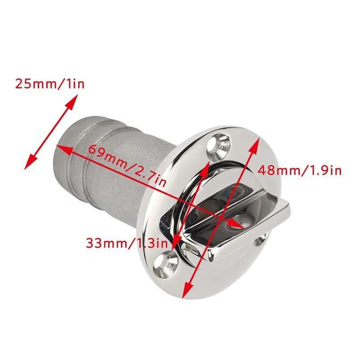 316 Stainless Steel 1 Inch Fuel Filler Deck Fill, Drain Valve, Outlet Water Regulator, Rotating Marine Yacht Hardware Accessorie