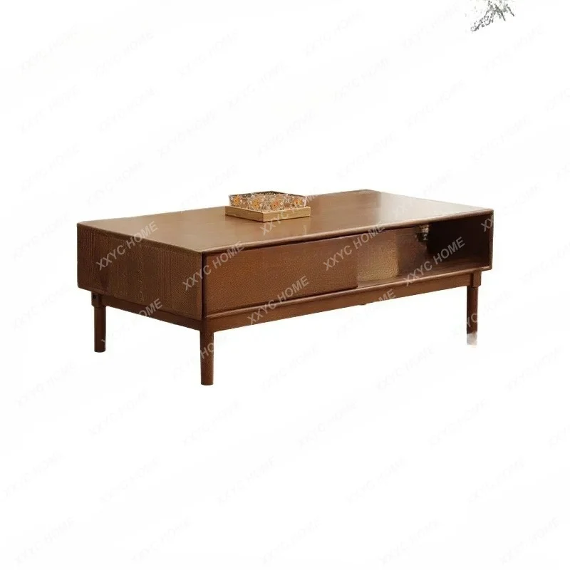 solid wood coffee table beech simple household tea table small apartment rectangular table