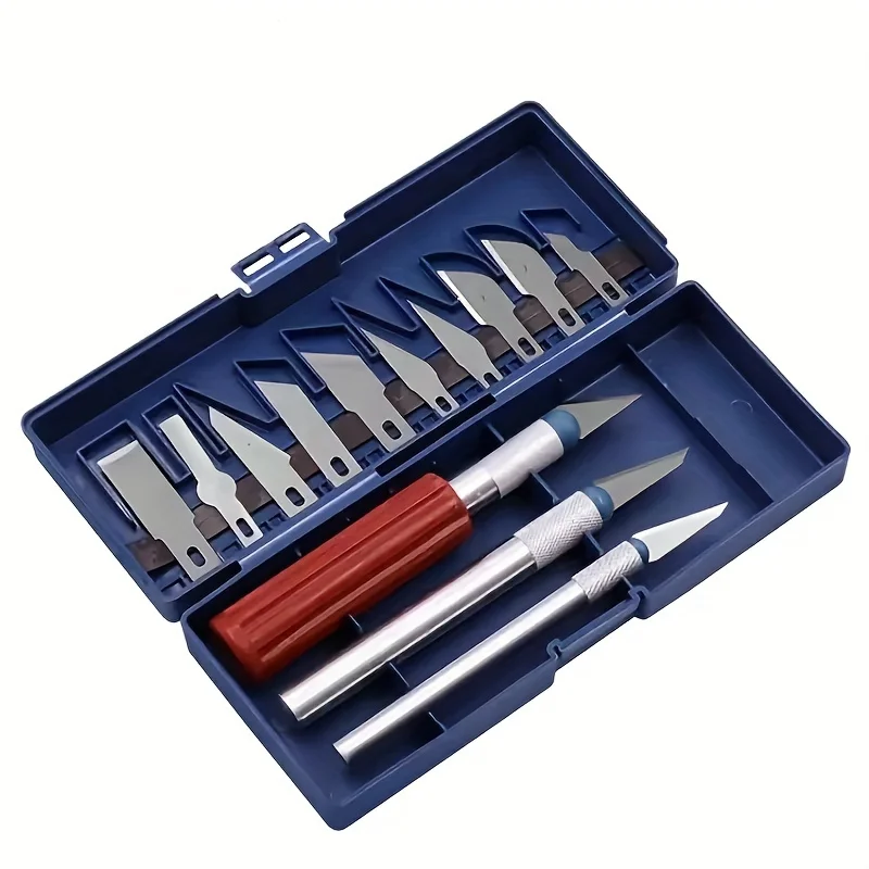 Precision Cutting Tool Set para Artesão, Hobby Knife Set, incluindo Light Duty para Heavy Duty, 13 lâminas