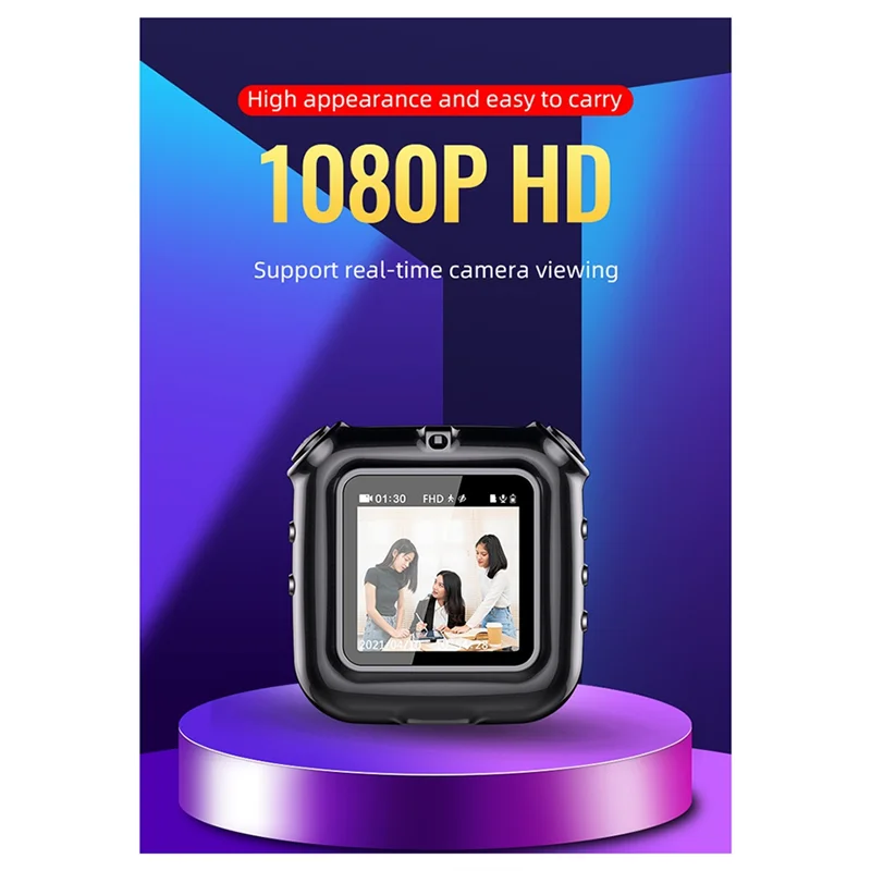 A28Q-Mini Clip Necklace Camera Recorder Loop Recording Forsaving Audio Video Voice Photo Recording Withdisplay Screen With8gb Ca