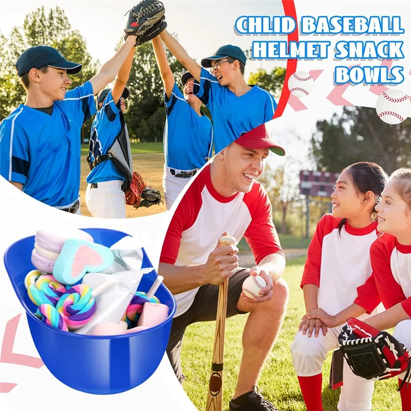

Baseball Helmet Ice Cream Snack Bowl, Mini Baseball Cap Bowl, Kids Helmet Chip Bowl, Ice Cream Sundae Helmet,Party,30Pcs-A27R