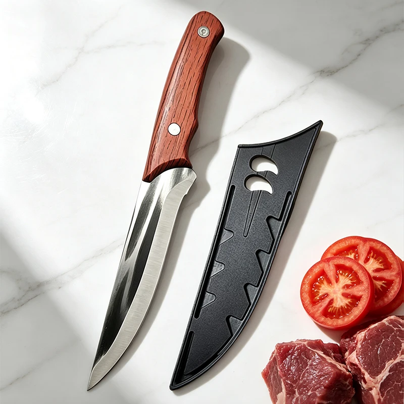 Küchenmesser Kochmesser Ausbeinmesser Fleischbeil Gemüseschälmesser Metzgermesser Filetiermesser BBQ-Schneidemesser mit Scheide
