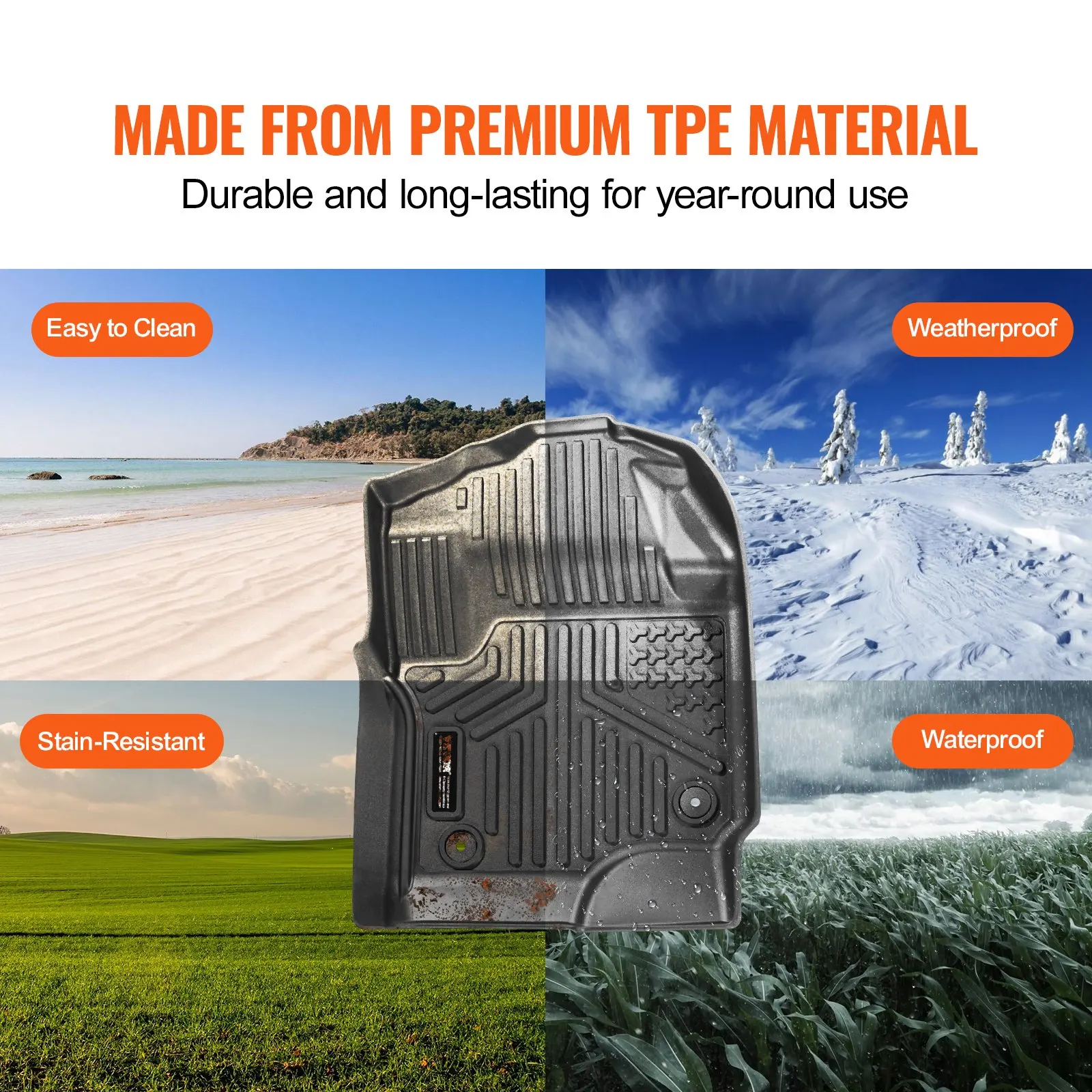 

Automotive Floor Mats Fits For Ford F-250 F-350 F-450 2017-2022 3 Pcs