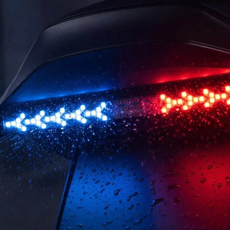 Motorcycle Dynamic Turn Signal Strip Lamp IP65 Waterproof Flowing Brake Warning Reverse Tail Light for 12V Motorbike Night Safe