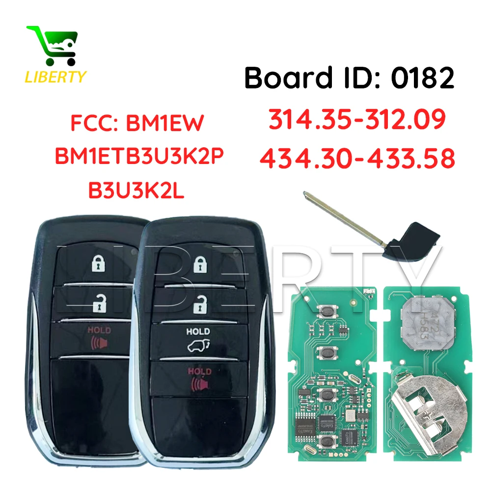 

Для Toyota HILUX INNOVA FORTUNER SW4 умный дистанционный автомобильный брелок без ключа 0182 BM1ET 314.35-312.09 МГц 434.30-433.58 МГц P4:39