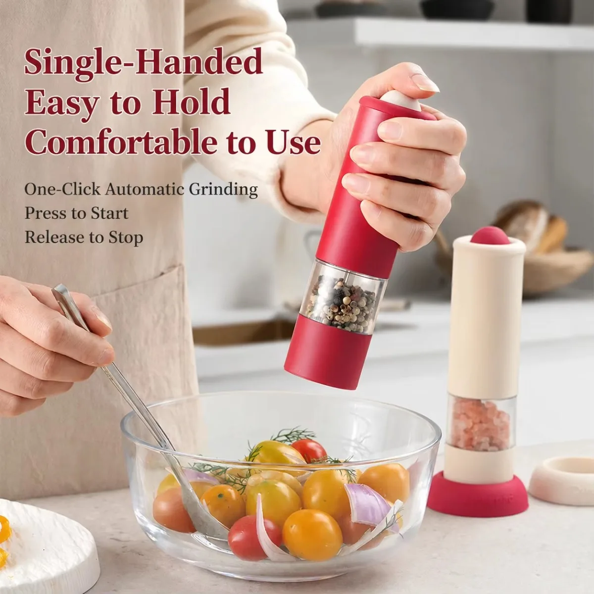 Electric Salt or Pepper Grinder Rechargeable Automatic Salt and Pepper Mill Grinder Electric Salt and Pepper Shakers