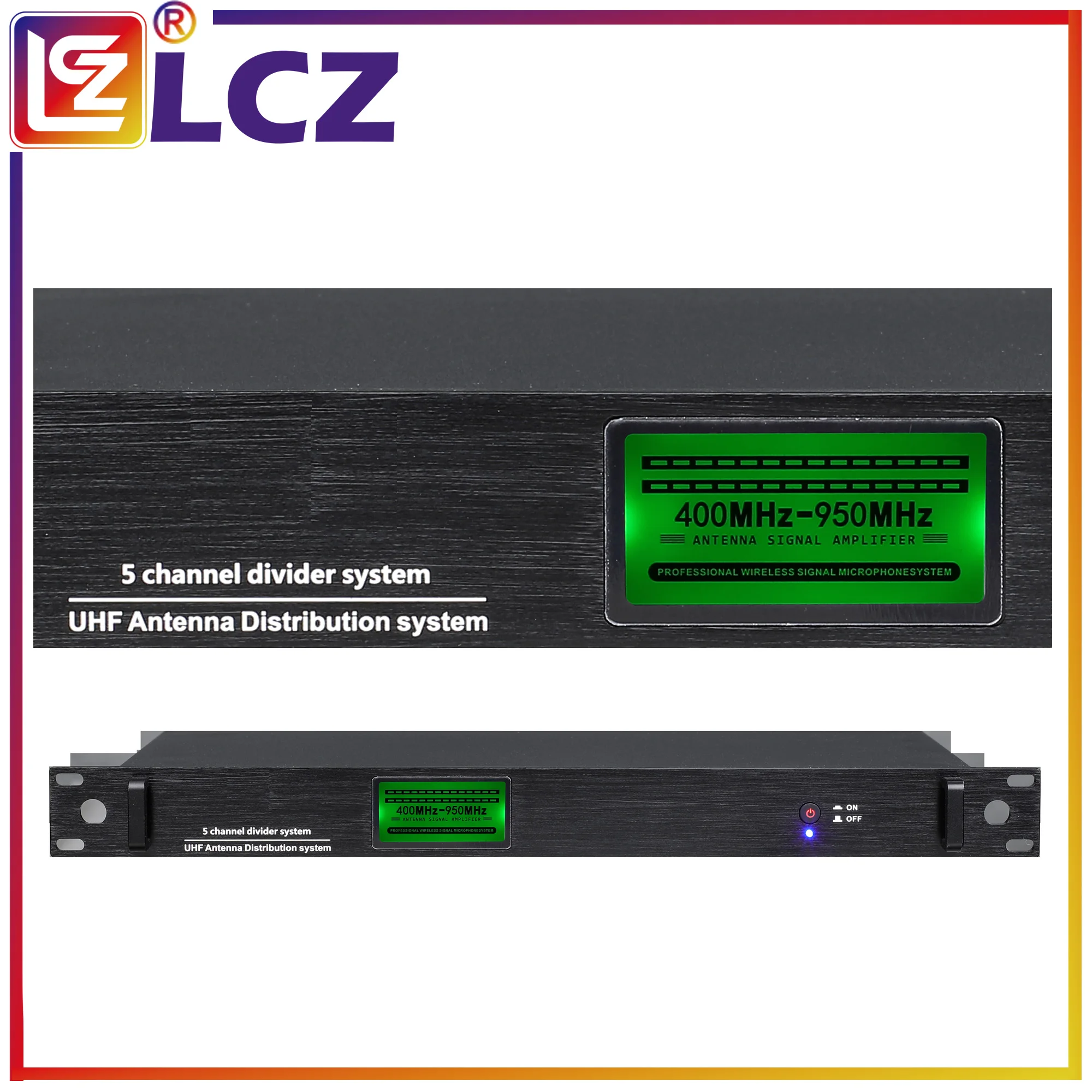 LCZ UA760-85 sistema di distribuzione dell'antenna 400-950MHz amplificatore di segnale RF a 5 canali amplificatore di segnale per microfono Wireless