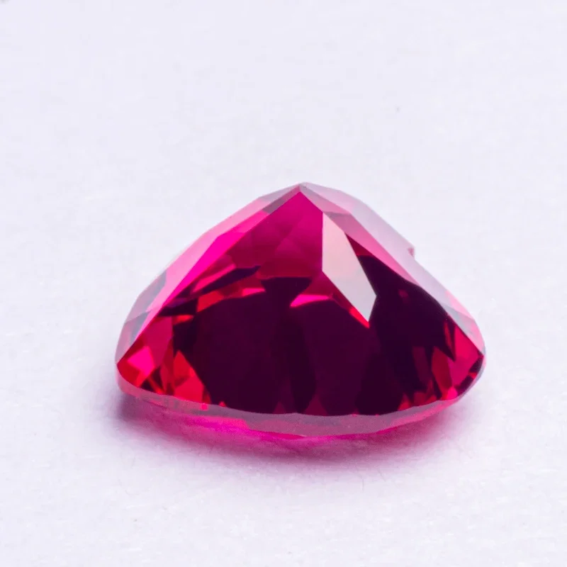 Lab Grown Ruby Rubellite Color Heart Shape Extremely Shiny Quality DIY Charms Ring Necklace Earrings Materials AGL Certificate