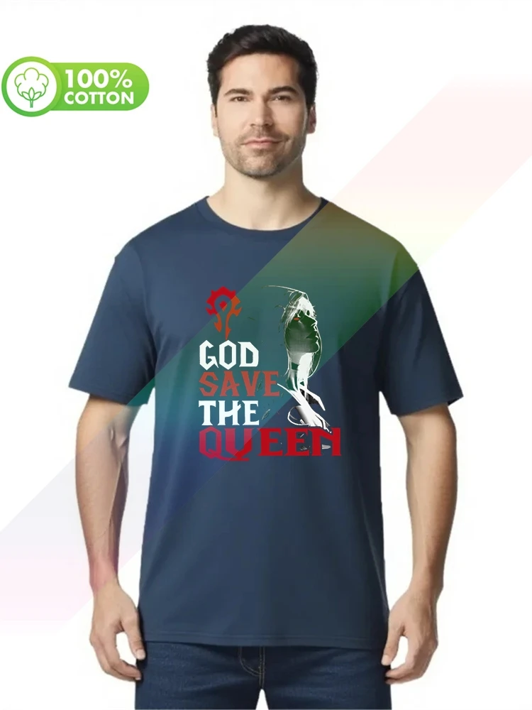 100% cotton round neck heavy weight men's T-shirt God save the queen t-shirt sylvanas windrunner wow-RT S-XXXL Tops Tees view 4