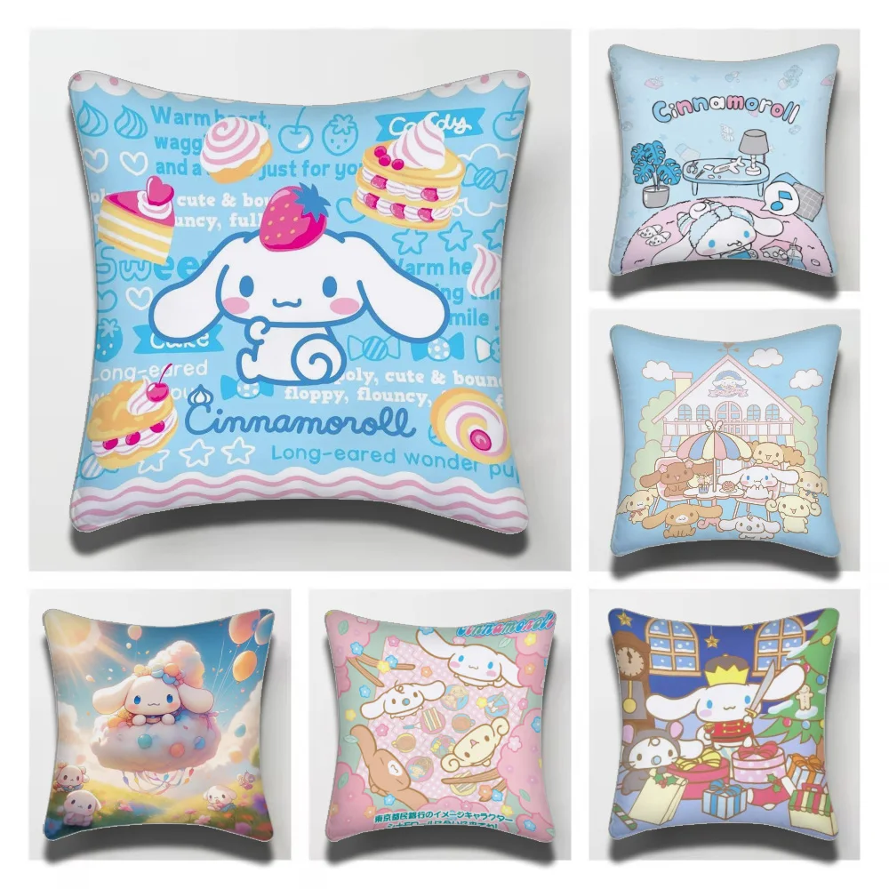 Sanrio Cinnamoroll Pillowcase toon Gift Cushion Cover Bedroom Home Sofa Chair Seat Decor pillow case